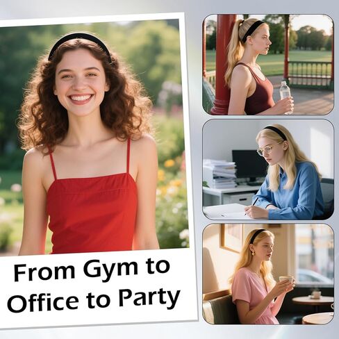 أوتروب الأسود المخملية المبطنة المبطنة للنساء ، وعصابة رأس بسيطة ناعمة للبنات والمراهقين ، لا أسنان لا أسنان إكسسوارات الشعر السميكة in Kuwait