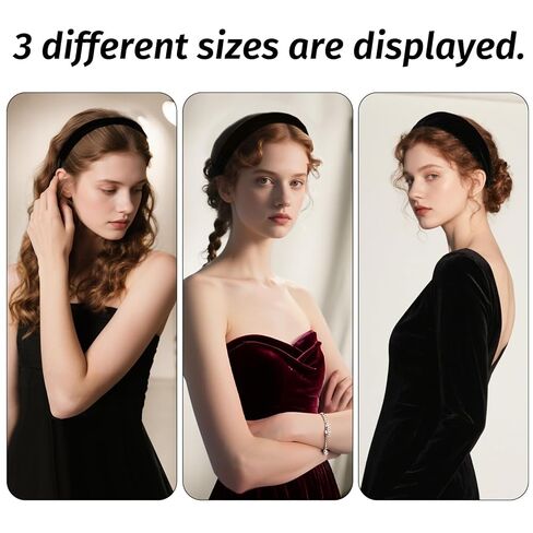 أوتروب الأسود المخملية المبطنة المبطنة للنساء ، وعصابة رأس بسيطة ناعمة للبنات والمراهقين ، لا أسنان لا أسنان إكسسوارات الشعر السميكة in Kuwait