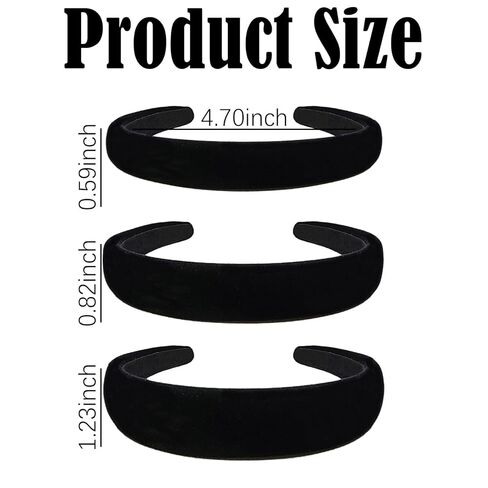 أوتروب الأسود المخملية المبطنة المبطنة للنساء ، وعصابة رأس بسيطة ناعمة للبنات والمراهقين ، لا أسنان لا أسنان إكسسوارات الشعر السميكة in Kuwait