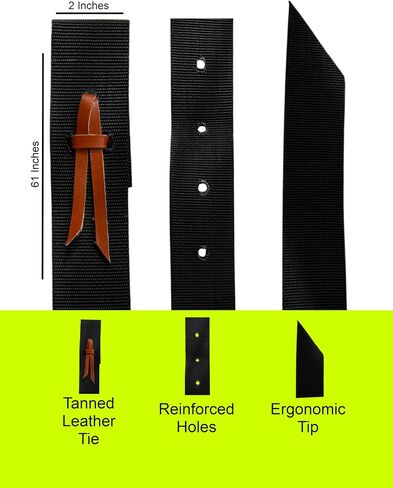 Nylon Girth Whip Strap Heavy Duty Strap لتوصيل المقاس بالسرج - لركوب الخيل الغربي وركوب الخيل ، حزام التعادل ، Latigo للسرج الغربي. in Kuwait