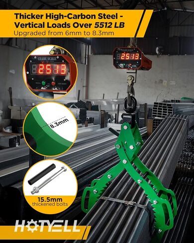 Log Lifting Tongs, Log Grapple Hook with Handle, Upgraded Timber Claw Hooks as Handling Tools for Dragging and Lifting Logs Used as Tractor, ATVs and Trucks Accessories (4 Claws - 32‘’) in Saudi Arabia