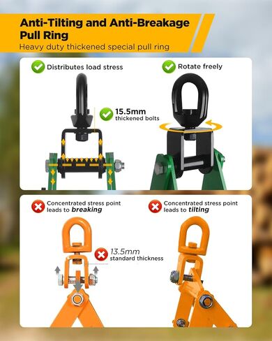 Log Lifting Tongs, Log Grapple Hook with Handle, Upgraded Timber Claw Hooks as Handling Tools for Dragging and Lifting Logs Used as Tractor, ATVs and Trucks Accessories (4 Claws - 32‘’) in Saudi Arabia
