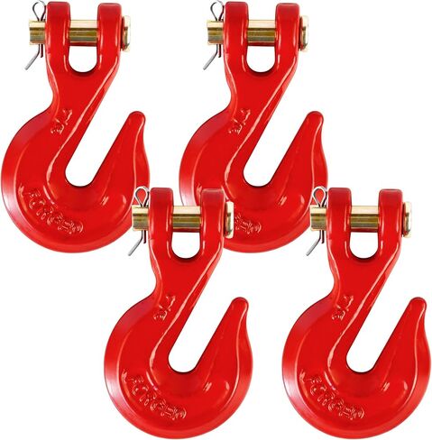 3/8 "Clevis Grab Hooks (4 Pack) خطاف سلسلة الخدمة الثقيلة ل 3/8 بوصة الصف 70 سلسلة مزورة الصلب- لنقل شاحنة المقطورة - اللوني الأصفر - 7500 رطل in Kuwait