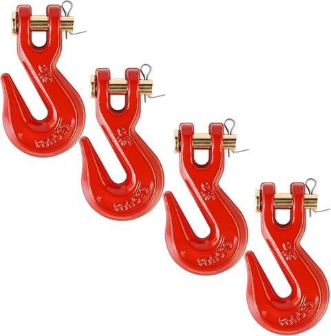 3/8 "Clevis Grab Hooks (4 Pack) خطاف سلسلة الخدمة الثقيلة ل 3/8 بوصة الصف 70 سلسلة مزورة الصلب- لنقل شاحنة المقطورة - اللوني الأصفر - 7500 رطل in Kuwait