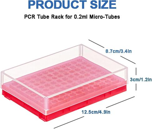 96 Well PCR Tube Rack with Lid ，for PCR Plates and 0.2 ml PCR Tubes, 8 x 12 Array (96 Holes-6Pcs) in Kuwait