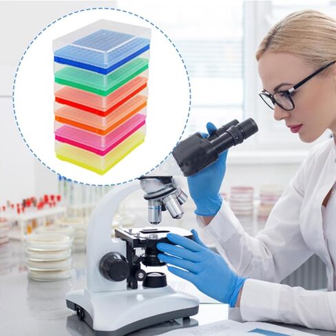 96 Well PCR Tube Rack with Lid ，for PCR Plates and 0.2 ml PCR Tubes, 8 x 12 Array (96 Holes-6Pcs) in Kuwait