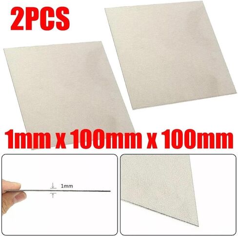 Pure Nickel Sheet Metal 100x100mm 1mm Thick High Purity Ni Plate for Electroplating Anode Element Industrial Applications 2 Pack in Kuwait