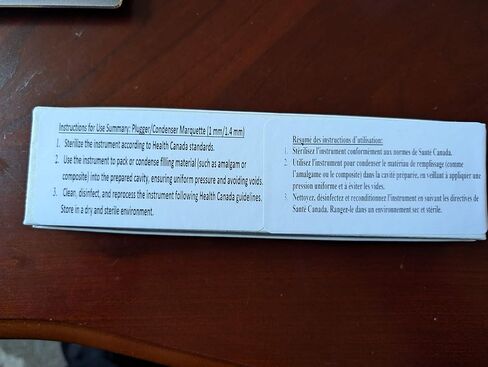 Plugger/Contenser ، Marquette ، مقبض مستدير أداة ملء الأسنان ، 1 مم/1.4 مم ، 0/1 ، سلس 1/PK ، 725 in Kuwait