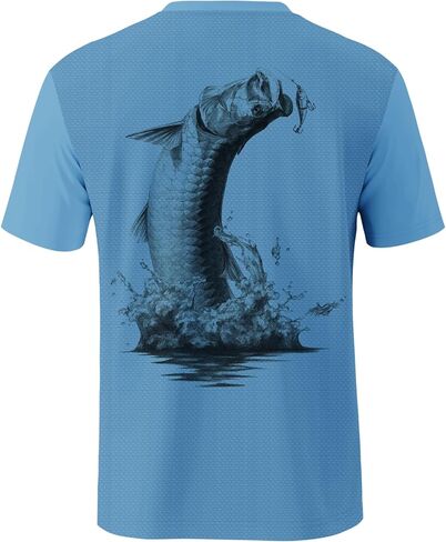 Palmyth Mens Fishing Shirts UPF 50+ Sun Protection Short Sleeve UV T-Shirts Breathable Quick-Dry in Kuwait