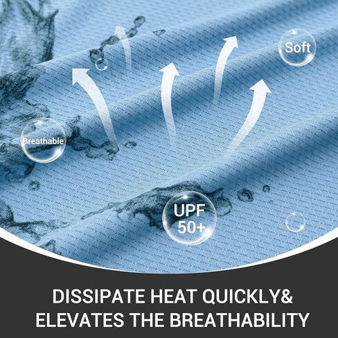 Palmyth Mens Fishing Shirts UPF 50+ Sun Protection Short Sleeve UV T-Shirts Breathable Quick-Dry in Kuwait