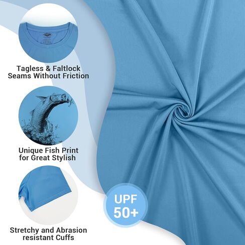 Palmyth Mens Fishing Shirts UPF 50+ Sun Protection Short Sleeve UV T-Shirts Breathable Quick-Dry in Kuwait