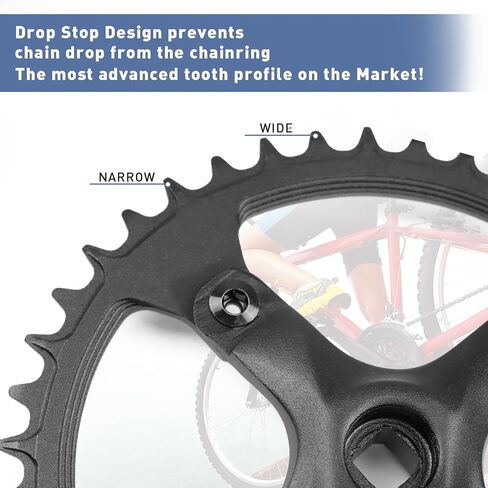 WEEROCK Mountain Bike Crankset Aluminium Alloy 1 Piece/Single 42T Charing Crank Set with 170mm Arm 104 BCD, Compatible with Single Speed Bicycle and 6/7/8/9/10/11 Speeds MTB Bike in Saudi Arabia