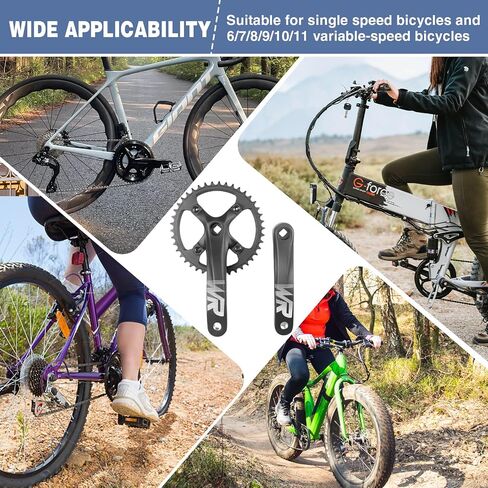 WEEROCK Mountain Bike Crankset Aluminium Alloy 1 Piece/Single 42T Charing Crank Set with 170mm Arm 104 BCD, Compatible with Single Speed Bicycle and 6/7/8/9/10/11 Speeds MTB Bike in Saudi Arabia