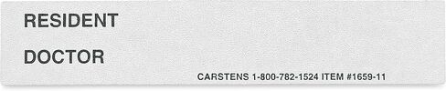 CARSTENS - بطاقات الهوية المقيمة البيضاء/الطبيب المطبوعة مسبقًا لـ 1.5 - 4 بوصات من رنين رنين - حزمة من 100 (1659-01) - تسميات طبية مثالية لثلاثة علامات رنين in Kuwait