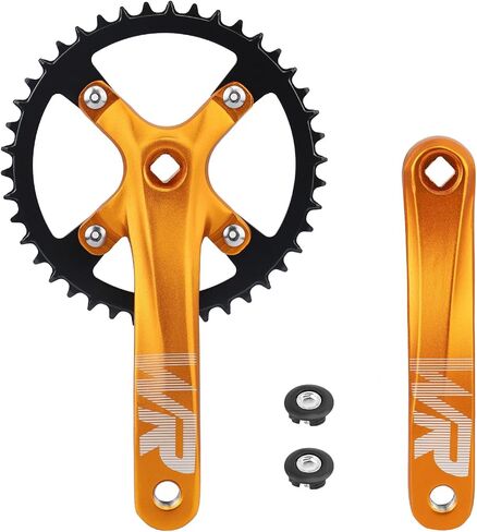 WEEROCK Mountain Bike Crankset Aluminium Alloy 1 Piece/Single 42T Charing Crank Set with 170mm Arm 104 BCD, Compatible with Single Speed Bicycle and 6/7/8/9/10/11 Speeds MTB Bike in Saudi Arabia