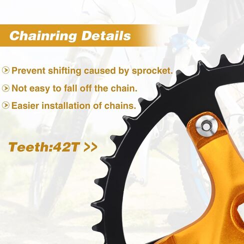WEEROCK Mountain Bike Crankset Aluminium Alloy 1 Piece/Single 42T Charing Crank Set with 170mm Arm 104 BCD, Compatible with Single Speed Bicycle and 6/7/8/9/10/11 Speeds MTB Bike in Saudi Arabia