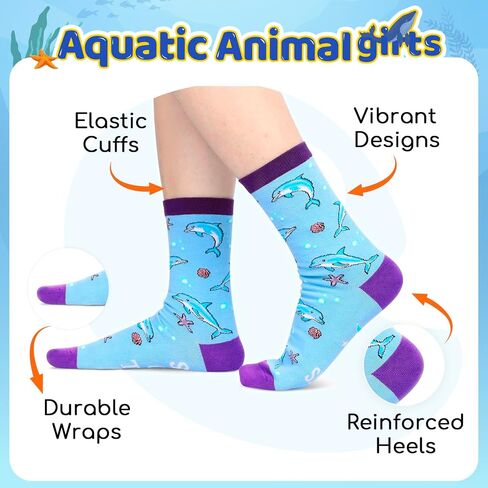 HAPPYPOP Shark Gifts for Women & Girls - Crazy Shark Socks, Ocean Gifts for Teens in Saudi Arabia