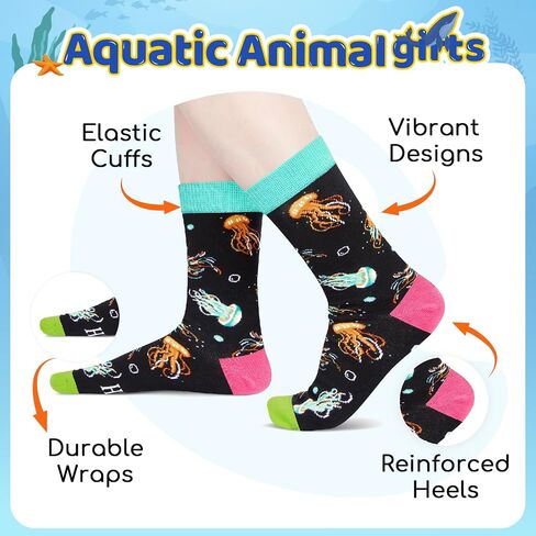 HAPPYPOP Shark Gifts for Women & Girls - Crazy Shark Socks, Ocean Gifts for Teens in Saudi Arabia