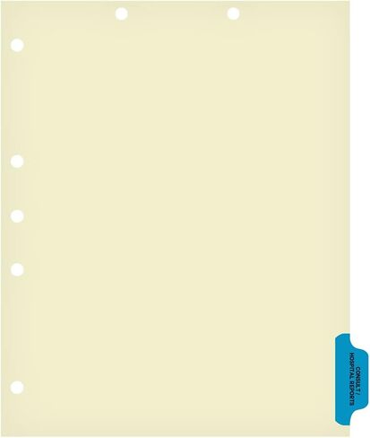 Individual Chart Divider Sheets Used to Build Chart Divider Sets for Medical Practices, 1/6th Cut, Tabs on Side, Position: #6, Text: Insurance, Color: Medium Blue (Pack of 100) in Saudi Arabia