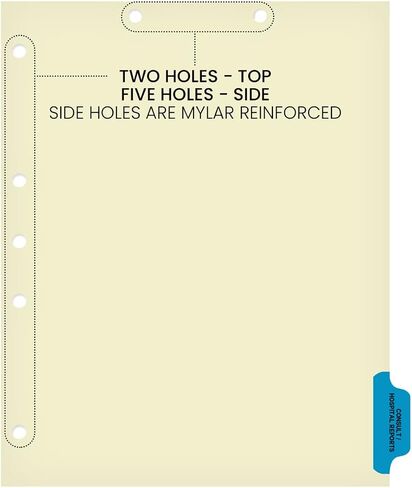 Individual Chart Divider Sheets Used to Build Chart Divider Sets for Medical Practices, 1/6th Cut, Tabs on Side, Position: #6, Text: Insurance, Color: Medium Blue (Pack of 100) in Saudi Arabia