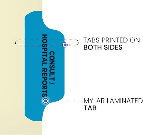 Individual Chart Divider Sheets Used to Build Chart Divider Sets for Medical Practices, 1/6th Cut, Tabs on Side, Position: #6, Text: Insurance, Color: Medium Blue (Pack of 100) in Saudi Arabia