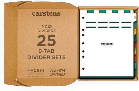 Carstens Heavy Duty Plastic at-Home Healthcare Divider Set, 8-Tab, with Pull Tab Die Cuts, 8201-00, for Side-Opening 3-Ring and 5-Ring Binders in Kuwait