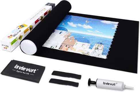 Lavievert Jigsaw Puzzle Roll Mat Puzzle Storage Saver Black Felt Mat, Long Box Package, No Folded Creases, Jigroll Up to 1,500 Pieces - Comes with A Drawstring Opening Design Bag in Saudi Arabia