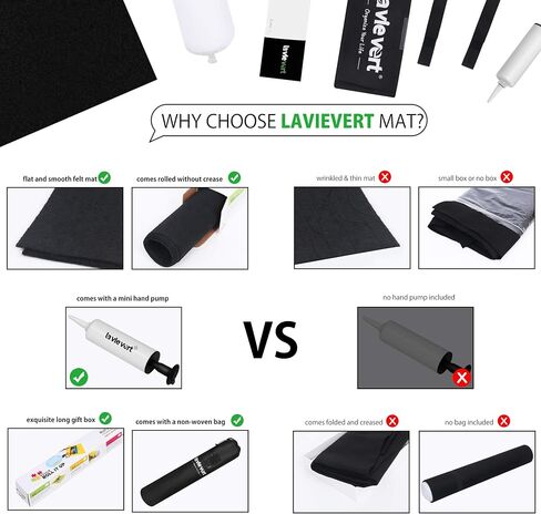Lavievert Jigsaw Puzzle Roll Mat Puzzle Storage Saver Black Felt Mat, Long Box Package, No Folded Creases, Jigroll Up to 1,500 Pieces - Comes with A Drawstring Opening Design Bag in Saudi Arabia