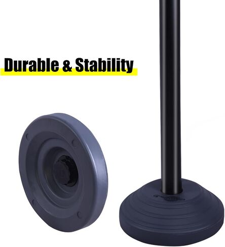 6PACK BESEA Crowd Control Stanchions with 10 FEET Retractable Belts, Water Filled Base Weighted Barriers Black Post in Kuwait