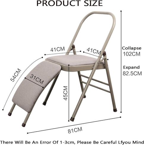 كرسي اليوغا ، كرسي بيلاتيس قابل للطي ، يسهل حمله وتخزينه ، مع دعم الخصر الجمال لايت لايف ، لاستوديوهات اليوغا الخارجية الداخلية (COLOR1) in Kuwait