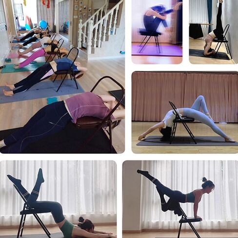 كرسي اليوغا ، كرسي بيلاتيس قابل للطي ، يسهل حمله وتخزينه ، مع دعم الخصر الجمال لايت لايف ، لاستوديوهات اليوغا الخارجية الداخلية (COLOR1) in Kuwait