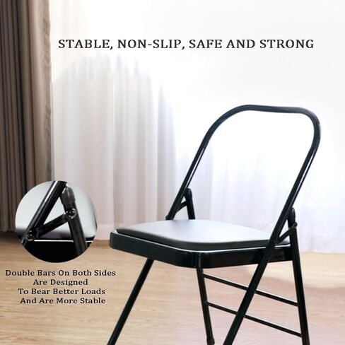 Yoga Chair,Three-Beam Thickened Yoga Chair,Metal Frame Bears 400 Lbs,for Home Office Dining Indoor Outdoor in Saudi Arabia