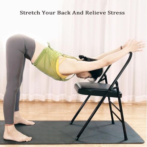Yoga Chair,Three-Beam Thickened Yoga Chair,Metal Frame Bears 400 Lbs,for Home Office Dining Indoor Outdoor in Saudi Arabia
