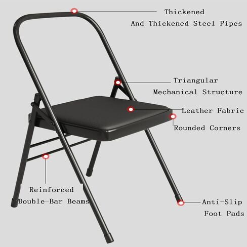 Yoga Chair,Three-Beam Thickened Yoga Chair,Metal Frame Bears 400 Lbs,for Home Office Dining Indoor Outdoor in Saudi Arabia
