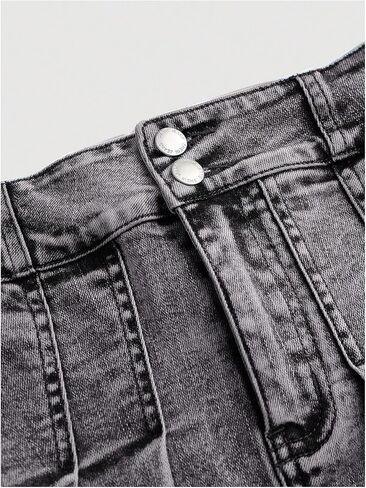 Wdirara Girl's Y2K 2 قطعة ملابس Bandeau Tubs Tops Jeans Denim يضع مجموعة تنورة صغيرة مطوية in Saudi Arabia
