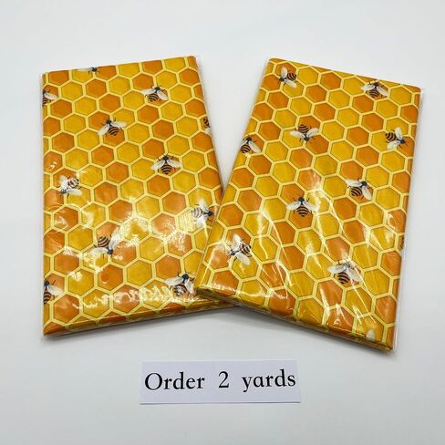 1 Yard (Pre-Cut) 43" x 36" (109cm x 91cm) Floral Cotton Quilting Sewing Fabric, DIY Sewing Patchwork Supplies for Face mask Clothing Handmade Craft&Home Decoration (Cute bee) in Saudi Arabia