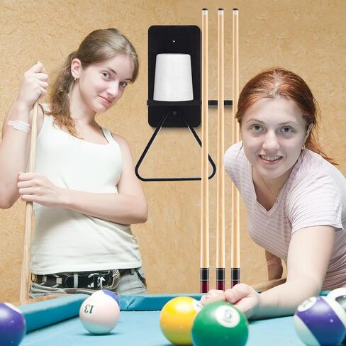 Geelin Wall Mounted Wood Cone Chalk Holder, Solid Wood Pool Hand Billiards Table Cone Chalk Holder with 5 Grooves, Pool Table Accessories, Black in Saudi Arabia