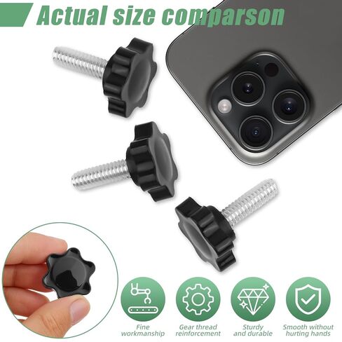 10pcs 1/4-20 مقابض النجوم السوداء ، صواميل الإبهام الملولبة للأداة الميكانيكية ، مقبض المقبض/مقبض اليد النجمة لاستبدال قاعدة المظلة ، رأس سداسي ملولب من خلال مقبض الإناث in Kuwait