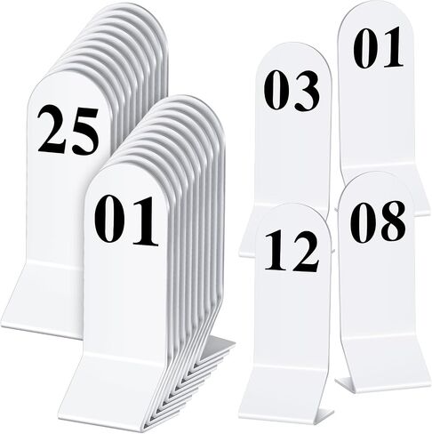 Remerry 25 Pieces Table Numbers 1-25 Acrylic Tent Acrylic Double Sided Number Cards Black Tent Wedding Restaurant Table Numbers Cards for Restaurant Cafes Banquets, 2. 36 x 6. 3 Inch(Black) in Saudi Arabia