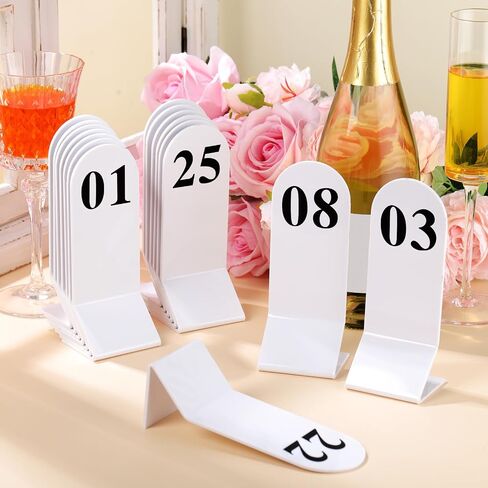 Remerry 25 Pieces Table Numbers 1-25 Acrylic Tent Acrylic Double Sided Number Cards Black Tent Wedding Restaurant Table Numbers Cards for Restaurant Cafes Banquets, 2. 36 x 6. 3 Inch(Black) in Saudi Arabia