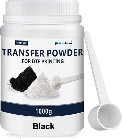 LCL DTF مسحوق لاصق أبيض 1000G/35.3OZ DTF مسحوق النقل الساخن ينطبق لاصق على جميع طابعات نقل DTF للمطبوعات الرقمية على القمصان النسيجية DTF إمدادات مع فيلم PET DTF والحبر in Kuwait