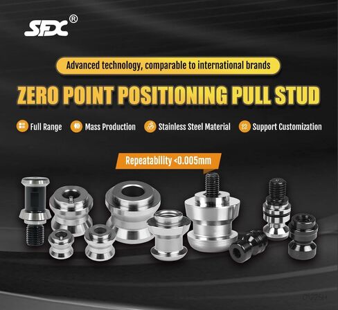 1pc Zero Point Locking Stud Zero Pointing Positioning Pull Pull Contability <0.005mm moveling CNC Tooling Tooling CNC ، المشبك عالي الدقة للأنظمة متعددة العلامات التجارية (K10-SJ-M10) in Kuwait