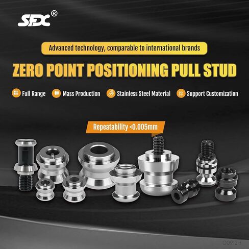 5Pcs Zero Point Positioning Pull Stud Zero Point Pull Stud Stainless Steel CNC Tooling Alignment High-Precision Clamp for Multi-Brand Systems Repeatability <0.005mm(K10-DW-M10) in Saudi Arabia