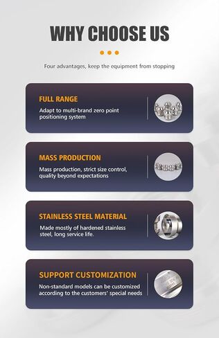 5Pcs Zero Point Positioning Pull Stud Zero Point Pull Stud Stainless Steel CNC Tooling Alignment High-Precision Clamp for Multi-Brand Systems Repeatability <0.005mm(K10-DW-M10) in Saudi Arabia