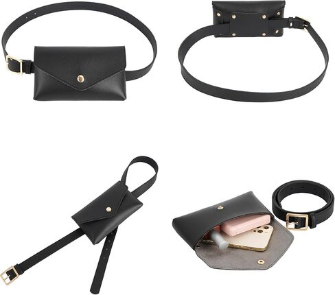 Women Mini Envelope Flap Faux Leather Fanny Pack Waist Bag Handbag Clutch Cell Phone Pouch in Kuwait