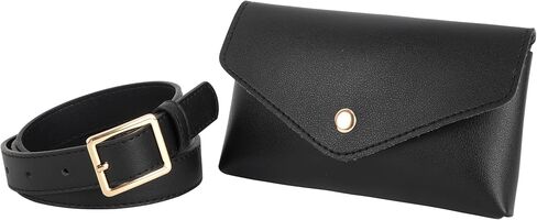 Women Mini Envelope Flap Faux Leather Fanny Pack Waist Bag Handbag Clutch Cell Phone Pouch in Kuwait