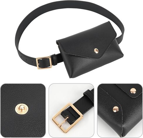 Women Mini Envelope Flap Faux Leather Fanny Pack Waist Bag Handbag Clutch Cell Phone Pouch in Kuwait