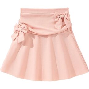 SweatyRocks Girl's A Line Elastic Waist Mini Skirt Bow Front Flared Hem Skirts