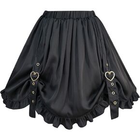 Gothic Mini Skirt Teen Girls Pleated High Waist Elastic Ruffle Kawaii Lolita A-line Harajuku Goth Skirts
