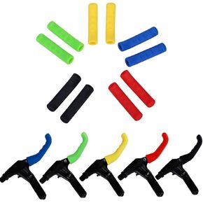 Angzhili 5 Pairs Bicycle Brake Lever Grip Protector Cover, 5 Colors Anti-Slip Brake Handle Silicone Sleeve for Mountain Road Bike Cycling